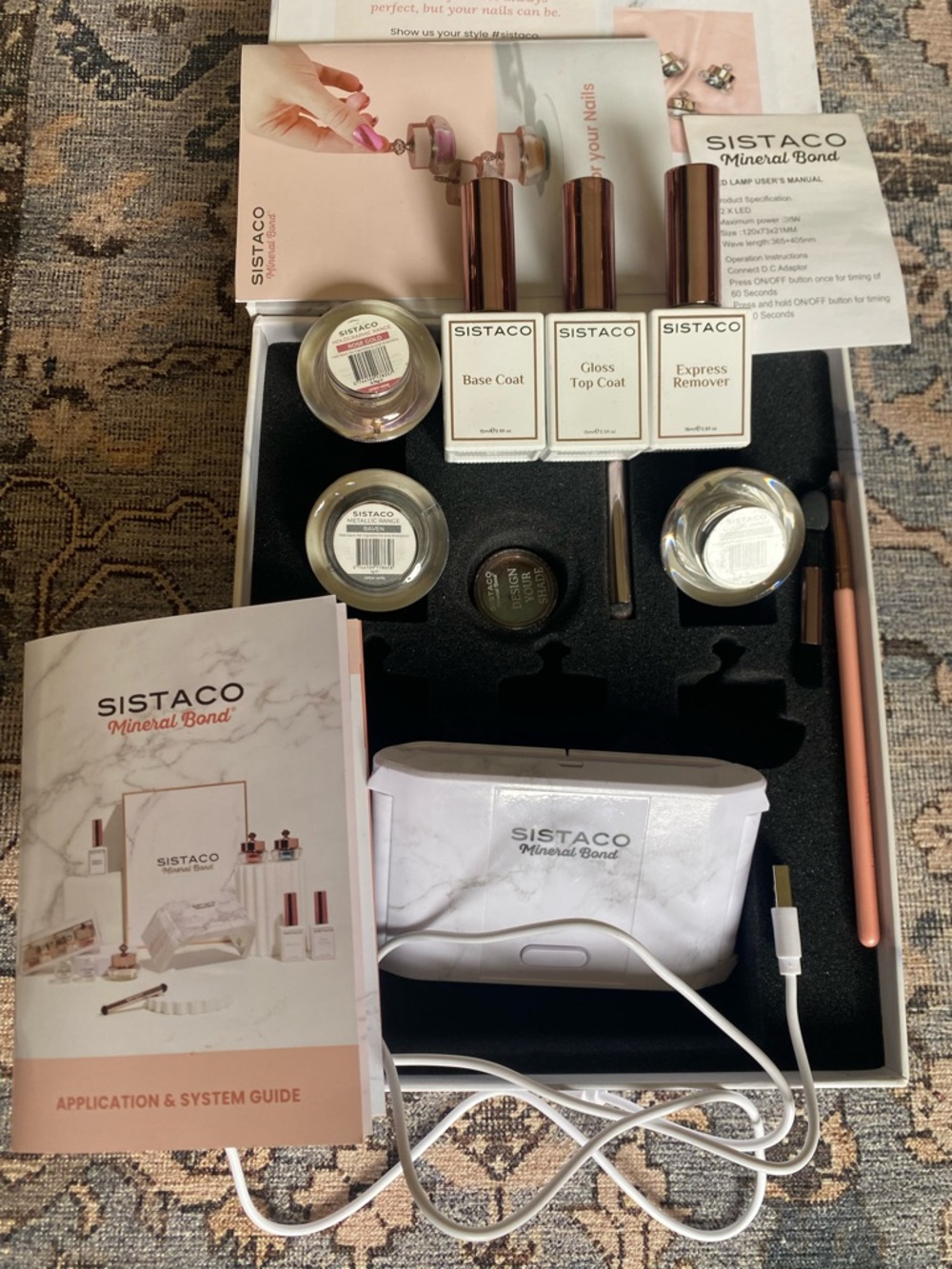 Sistaco Mineral Bond Women’s Skincare Nail Kit – Rose Gold/sage/Raven